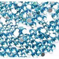 Jollin 3456 Piezas del Strass Abalorios Cristal Vidrio pedrería Espalda Planas Gemas Diamantes Para Uñas Arte 6 Tamaño…